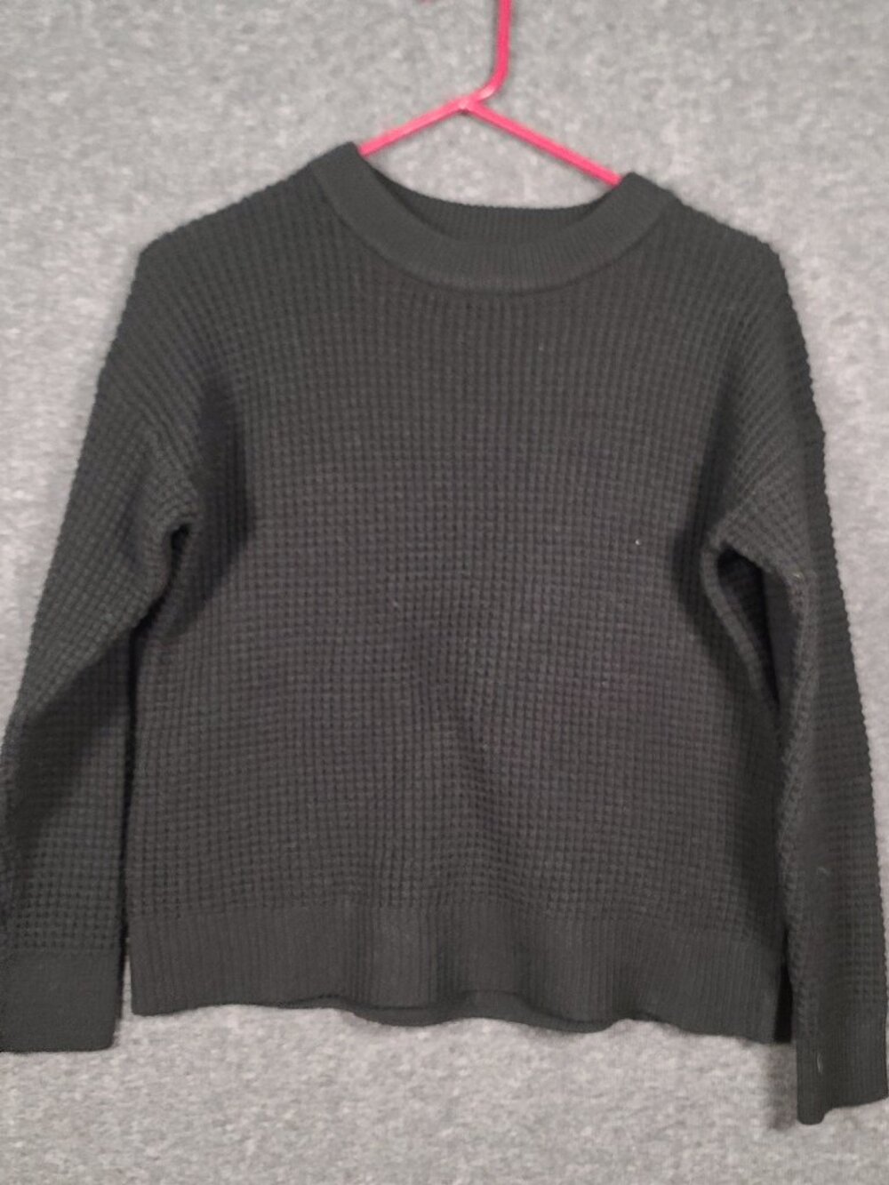 Time and Tru Women's Large Black Knit Crewneck Sweater